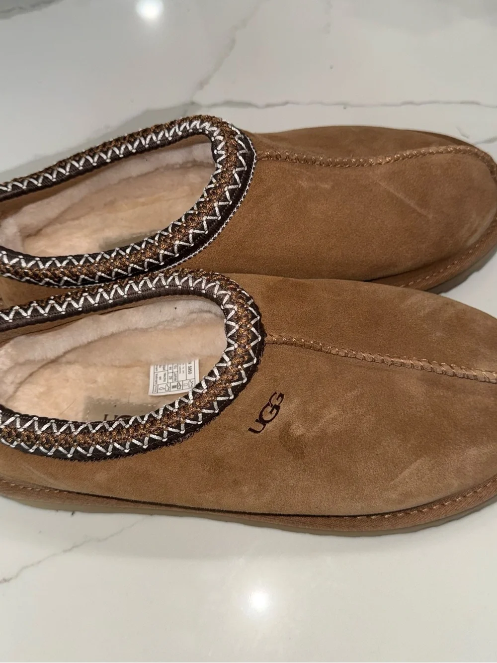 UGG Chestnut Suede Cozy Shearling Mule Slippers